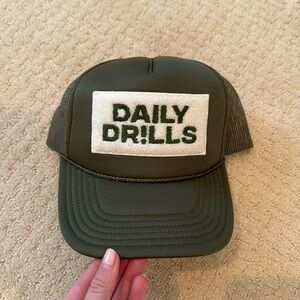 daily drills fuzzy patch trucker hat